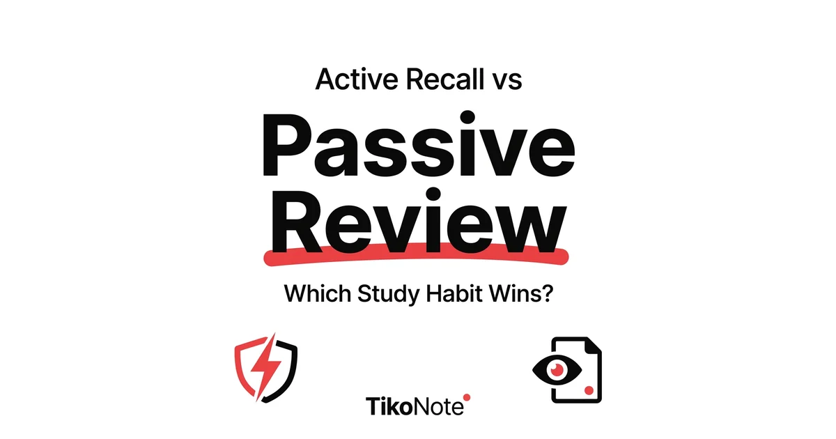 Active Recall vs Passive Review: Which Study Habit Actually Improves Test Scores β TikoNote