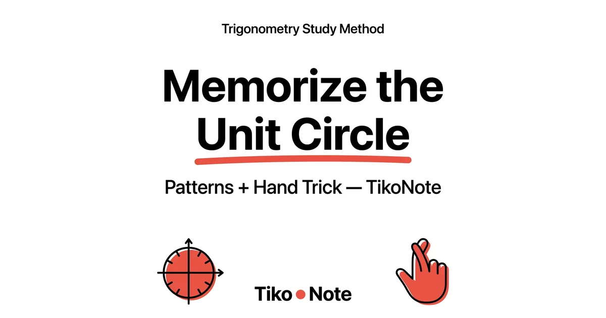 How to Memorize the Unit Circle (The Fast Way Students Actually Use) — TikoNote