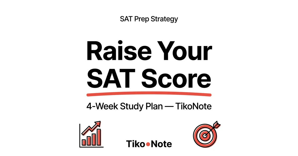 How to Raise Your SAT Score: A 4-Week Study Plan That Actually Works — TikoNote