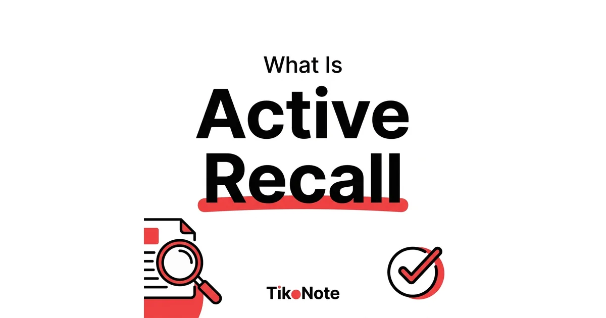 What Is Active Recall? The Science-Backed Study Method That Beats Highlighting β TikoNote